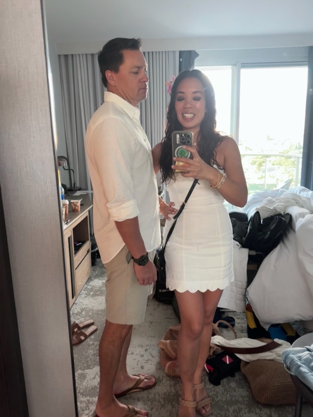 Reformation White linen strapless Mini Dress
